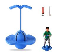 Genérico Balance Jumping Ball with Handle, Includes Air Pump, Jumping Toy, Anti-Slip Bounce Board for Indoor Outdoor Use, Low Noise Pogo Stick Alternative for Beginners and Adults (Blue)