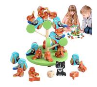 Genérico Balance Stacking Toys, Fine Motor Game, 22.4x16.4x4.4cm, Natural Wood Pieces, Skill-Building Challenge, Interactive Tabletop Activity for Kids Adults School Family Indoor Play