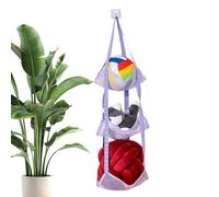 Genérico Ball Holder | 43.31In Multi Layer Space Saving Wall Mount, Vertical Basketball Rack Mesh Storage Organizer | Football Plush Doll Toys Home Garage Kids Room Door