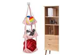 Genérico Ball Holder | 43.31In Multi Layer Space Saving Wall Mount, Vertical Basketball Rack Mesh Storage Organizer | Football Plush Doll Toys Home Garage Kids Room Door