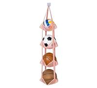 Genérico Ball Holder | 43.31In Multi Layer Space Saving Wall Mount, Vertical Basketball Rack Mesh Storage Organizer | Football Plush Doll Toys Home Garage Kids Room Door