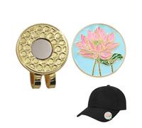 Genérico Ball Marker Hat Clip, Magnetic Golf Accessory, Stylish Flower Pattern, Secure Hat Attachment, Lightweight Design, Ideal para Running Play, Lessons, Club Events, Torneos, Golfer
