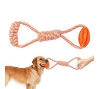 Genérico Ball with Rope Dog Toy, Large Breed Training, 35.5cm Interactive Knot Tug Food Dispenser, Pet Training Toy for Outdoor and Indoor Play, Orange, Blue, Green