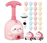Generico Balloon Launcher Toy Set 2026 - PP 19.5x13.5x10.5cm 320g Pink Blue Yellow - 2 In 1 Ground Racing Air Flying Animal Car For Kids - DIY Physics Learning Kit