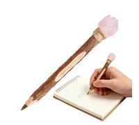Genérico Ballpoint Pens - Wooden Design Gel Ink Pens, Smooth Writing Crystal Accent Pen Set with Elegant Handmade Finish, Stylish Stationery Writing Tools for Journaling Studying Crafting Planning