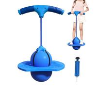Generico Balón de saltar equilibrio - 32 x 68 cm | Bola Pogo con asa y bomba | Juguete Saltador para Niños Gimnasio Casa Estética Regalo Kit Pro Entrenamiento