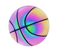 Genérico Baloncesto holográfico: Baloncesto Fluorescente Reflectante Que en la Oscuridad con diseño de Cielo Estrellado de íris, artículos Deportivos con iluminación Reflectante Brillante para Tomas
