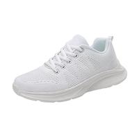 Genérico Bambas Running Mujer Anchas Zapatos Deportivos Señoritas Flat Breathable Casual Fashion Cortar Zapatillas de Malla Baja Dots Zapatos Heel Femen'S Deportivas Casual para Mujer (White,37)