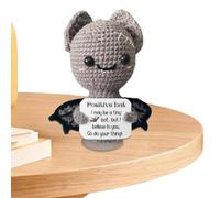 Genérico Bambola - Peluche Lavorato a Maglia All'uncinetto, Morbido Pupazzo di Lana Con Biglietto di Frase Ispiratrice, Design Di˚te e Creativo | Ideale per Regali, Camera, Scrivania,