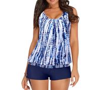 Genérico Bañador 2 Piezas Mujer Tankinis Tallas Grandes Women's Spring/Summer Solid Color Camisole Split Sleeveless Bikini Set with Breast Topper Traje de Baño Mujer Reductor Bañadores(Blue,XL)