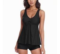 Genérico Bañador Arena Mujer - Traje De Baño para Mujeres Solid Color Dos Piezas Ropa De Baño Split Tank Top con Swim Shorts Shorts Juego De Playa