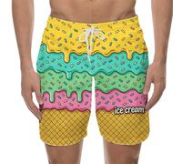 Genérico Bañador Hombre Corto con Estampado De Helado Derritiéndose Cordón Moderno para Playa Natación Y Entrenos Shorts De Baño Versátiles para Toda Temporada