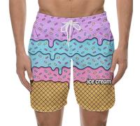 Genérico Bañador Hombre Corto con Estampado De Helado Derritiéndose Cordón Moderno para Playa Natación Y Entrenos Shorts De Baño Versátiles para Toda Temporada