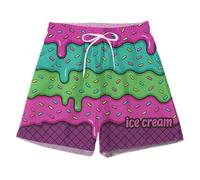 Genérico Bañador Hombre Corto con Estampado De Helado Derritiéndose Cordón Moderno para Playa Natación Y Entrenos Shorts De Baño Versátiles para Toda Temporada
