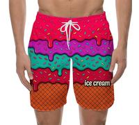 Genérico Bañador Hombre Corto con Estampado De Helado Derritiéndose Cordón Moderno para Playa Natación Y Entrenos Shorts De Baño Versátiles para Toda Temporada
