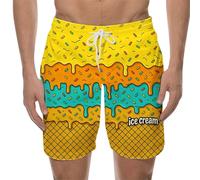 Genérico Bañador Hombre Corto con Estampado De Helado Derritiéndose Cordón Moderno para Playa Natación Y Entrenos Shorts De Baño Versátiles para Toda Temporada