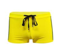 Genérico Bañador Hombre Costume da bagno da uomo Alla Moda a Pois Piatto Sportivo per il Corpo Fitness muscolare ad asciugatura rapida (Yellow, L)