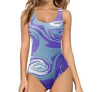 Genérico Bañador Menstrual Mujer Tankini de Baño Mujer Mono sin Mangas con Tiras y Control Ajustado para Bikini Normal (Purple, XXL)