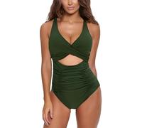 Genérico Bañador Mujer Reductor Alta Trajes de Baño Women's Swimsuit Strap Cover Conservative Solid Color Patchwork Swimsuit Bañador Negro Mujer Reductor Bikinis Natacion (JN,L)