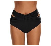 Genérico BañAdor Natacion Mujer Bikinis Menstruales Pantalones de Cintura Pantalones de Control Ruched Briefs Tummy Bikini Traje de baño Mujeres Trajes de baño Bikini Menstrual NiñA (Black, M)