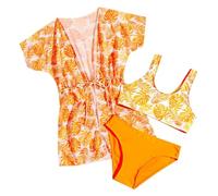 Genérico Bañador Niña, Traje De Baño Lindo del Bikini De Los Trajes De Baño Tropicales De 3 Piezas De Las Muchachas con para Arriba