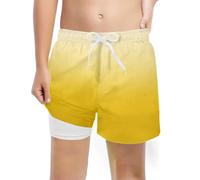 Genérico Bañador Niño Ropa de Baño,Pantalones para Surf con Protección UV Forrado e Ajustable Cordón Corto Shorts Baño Pantalones Cortos compresión Forro Mesh 7 a 14 años
