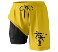 Genérico Bañador para Hombre Surf Piscina Natación con Ajustables Cordón Forro Compresión Pantalon Corto Playa Short Traje de Baño Secado Rápido Surferos Ideal Gimnasio y