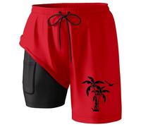 Genérico Bañador para Hombre Surf Piscina Natación con Ajustables Cordón Forro Compresión Pantalon Corto Playa Short Traje de Baño Secado Rápido Surferos Ideal Gimnasio y