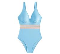 Genérico Bañador Push Up con Relleno Trajes de Baño Mujer Swimsuit For Women Tummy V Neck Ruched Bathing Suit Swimwear Bañador Reductor Barriga Tankini de Baño Mujer (Light Blue,S)