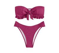 Genérico Bañador Reductor Mujer - Costume Da Bagno Diviso In Tinta Unita Bikini A Rete con Top Da Donna