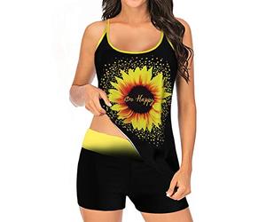 Genérico Bañador Reductor Mujer Vientre Plano Tankini 2026 Conjunto de Piezas Traje de Baño Estampado Panty Tirantes Mujer Tamaño Espalda Más Trajes Baño Conjunto Bañador Reductor(Black,XL)