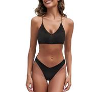 Genérico Bañador Talla Grande Mujer Bikini Talla Grande Bronceado A Través del Traje de Baño Mujeres Bronceadas A Través del Bikini El Secreto para Un Bronceado Traje de Baño Mujer (Black,XXL)