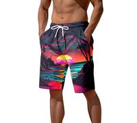 Genérico Bañadores con Bolsillos Pantalon Corto Cordón para Playa Pantalones Cortos Forro Malla y Bañador Hombre Natación Surf Bermudas Largo Rodilla Swim Shorts de Verano Ideal Gimnasio