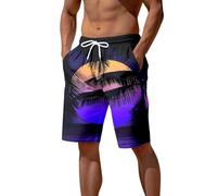 Genérico Bañadores con Bolsillos Pantalon Corto Cordón para Playa Pantalones Cortos Forro Malla y Bañador Hombre Natación Surf Bermudas Largo Rodilla Swim Shorts de Verano Ideal Gimnasio