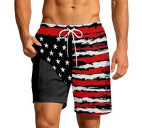 Genérico BañAdores Hombre Surferos,Swim Trunks with Patriotic Design Board Shorts Built In Mesh For Surfing Beach Swimming