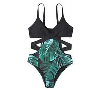 Genérico Bañadores Mujer Tallas Grandes Traje de Baño Traje de Baño Verano Sexy Femenino Conciso Bikini Trajes Una Pieza Conjunto Bañador Deportivo Mujer (Black,L)
