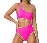 Genérico Bañadores Mujer Traje de baño de Color para Mujer, Monokini con Hombros Descubiertos, Ideal para Playa, Piscina, Fiestas, Uso Durante Toda la Temporada. (M)