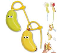 Genérico Banana Toothbrush Case - Portable Toothbrush Protector Cap,Reusable Fun Fruity Banana ToothbrushHolder with Toothpaste Dispenser, ToothbrushCase Holder for Travel (Yellow+Grenn-2PCS)