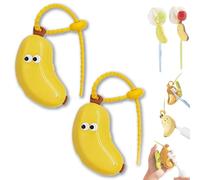 Genérico Banana Toothbrush Case - Portable Toothbrush Protector Cap,Reusable Fun Fruity Banana ToothbrushHolder with Toothpaste Dispenser, ToothbrushCase Holder for Travel (Yellow-2PCS)