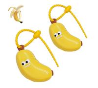 Genérico Banana Toothbrush Cover, Fun Banana Fruits Toothbrush Cover with Toothpaste Dispenser, Travel Toothbrushes Head Covers Toothbrushes Protector Cap, Portable Brush Travel Case (Yellow,2Pcs)