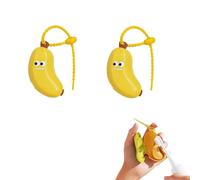Genérico Banana Toothbrush Cover with Toothpaste Dispenser, Fun Banana Fruits Toothbrush Cover, Portable Tooth Brush Cap Protectors, for Home Travel Outdoor Camping (Yellow,2pcs)