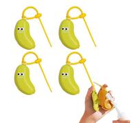 Genérico Banana Toothbrush Cover with Toothpaste Dispenser, Fun Banana Fruits Toothbrush Cover, Portable Tooth Brush Cap Protectors, for Home Travel Outdoor Camping (Green,4pcs)