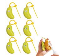 Genérico Banana Toothbrush Cover with Toothpaste Dispenser, Fun Banana Fruits Toothbrush Cover, Portable Tooth Brush Cap Protectors, for Home Travel Outdoor Camping (Green,6pcs)