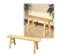 Genérico Banco De Comedor De Madera Maciza, 98/118/150 Cm - Banco De Entrada Estilo Granja, Bancos De Cocina Sin Respaldo, Bancos De Pie De Cama De Dormitorio, Natural Rústico(118 * 23 * 52 cm)