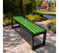 Genérico Banco de Exterior Moderno Sin Respaldo con Fijación Antirrobo, Banco de Jardín Sólido en Metal y WPC Anticorrosión, Ideal para Patio, Piscina y Espacio Público, Largo 80-180 cm