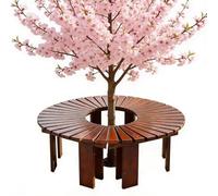 Genérico Banco de jardín Curvo, Bancos de Madera para Patio, Resistentes a la Intemperie, sin Respaldo, para Exteriores, para césped, Porche, Parque, Patio Trasero, Asientos de Ocio con lis