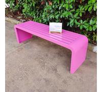 Genérico Banco de jardín/Patio Exterior Resistente a la Intemperie, con Estructura de Acero metálico, Color Rosa, 150 x 40 x 45 cm. Ideal para balcón, césped, Patio y Porche.