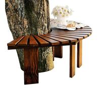 Genérico Banco de jardín Resistente a la Intemperie | Asiento Redondo de Madera para jardín | Bancos Decorativos de Listones para Exteriores, Ideales para el jardín, el Patio o el Patio tra