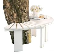 Genérico Banco de jardín Resistente a la Intemperie | Asiento Redondo de Madera para jardín | Bancos Decorativos de Listones para Exteriores, Ideales para el jardín, el Patio o el Patio tra