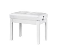 Genérico Banco De Piano De Altura Ajustable, Taburete De Madera For Piano con Dispositivos De Elevación, Cojín Acolchado De Alta Densidad Y Estantería, Capacidad De 200 Kg(White)